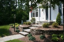 Front walk retaining wall